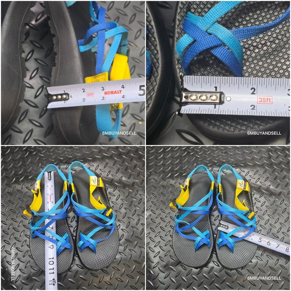 Chaco Z2 Colorado Sandals Mens 10 Blue Yellow Vibram Made in USA Hiking Strappy
